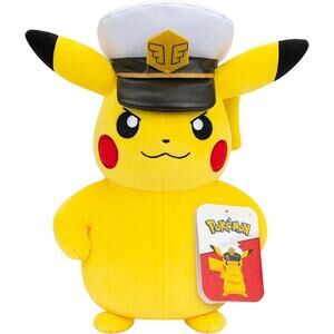 Pokémon Captain Pikachu Plush 8 Inch Soft Toy with Hat Authentic Collectible